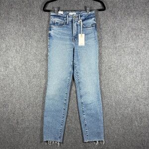 NWT Good American Good Legs Crop Denim Skinny Jeans Womens Size 0 / 25 #1420